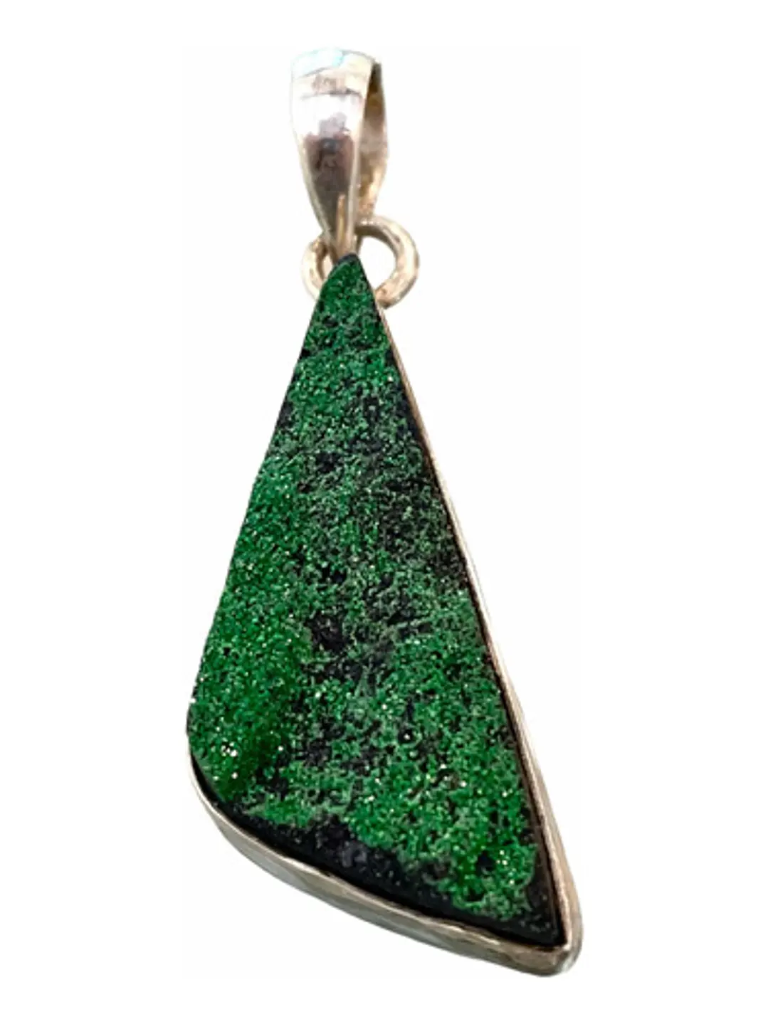 Colgante De Uvarovita Premium En Plata - Joyas Velardi