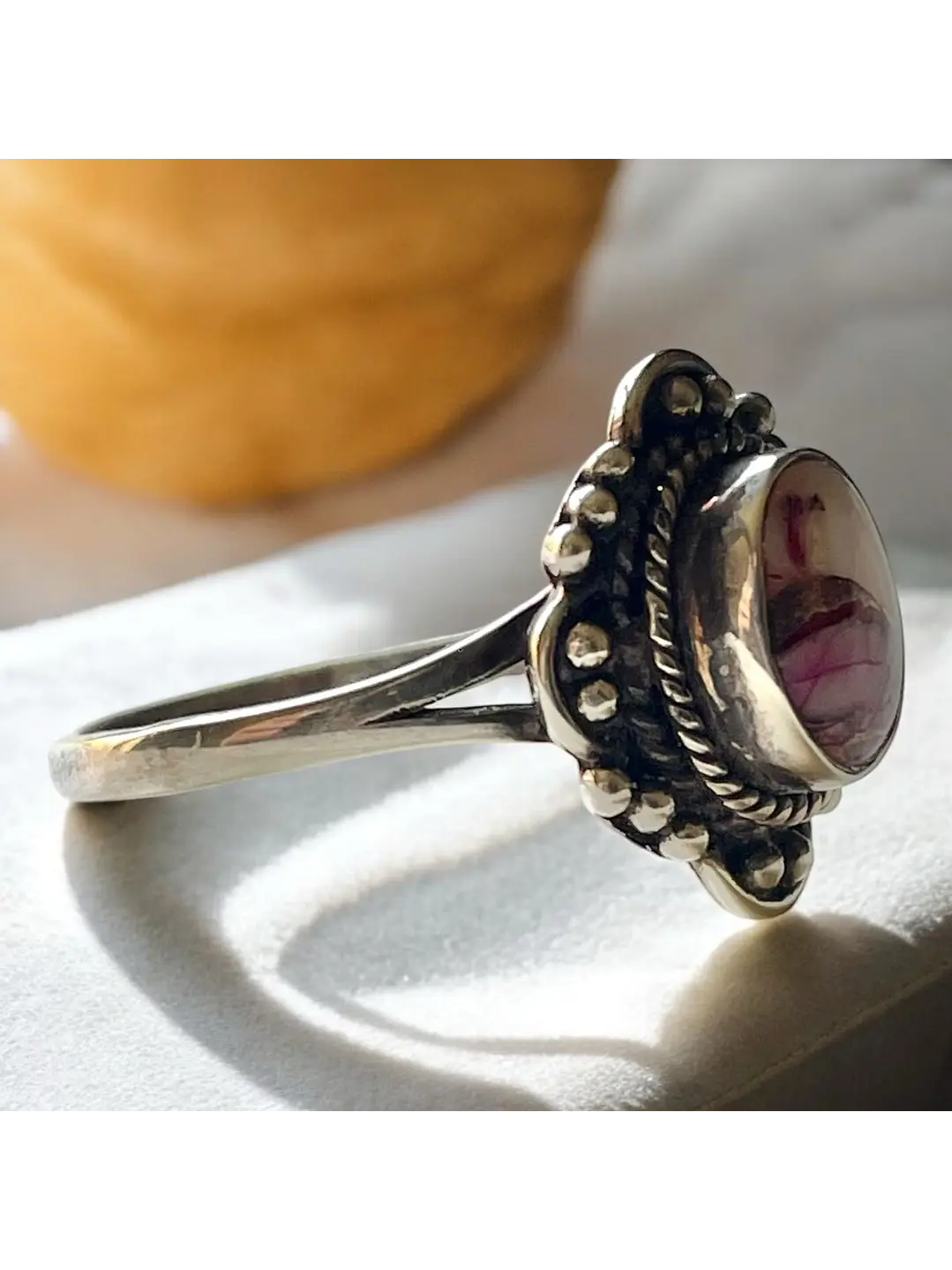 Anillo de Turquesa Pink Dahlia Kingman Plata - Joyas Velardi