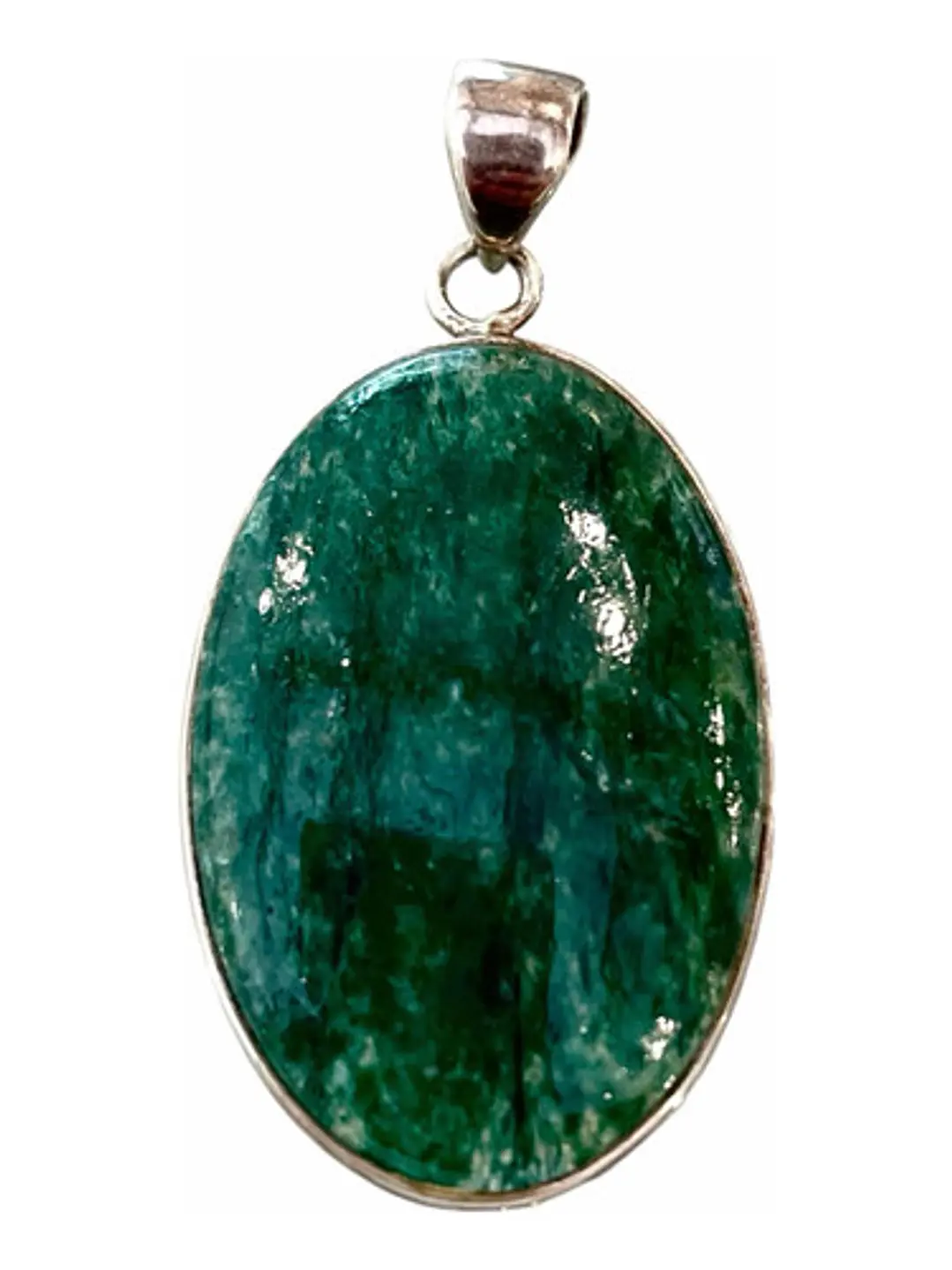 Colgante De Aventurina Verde En Plata Premium - Joyas Velardi