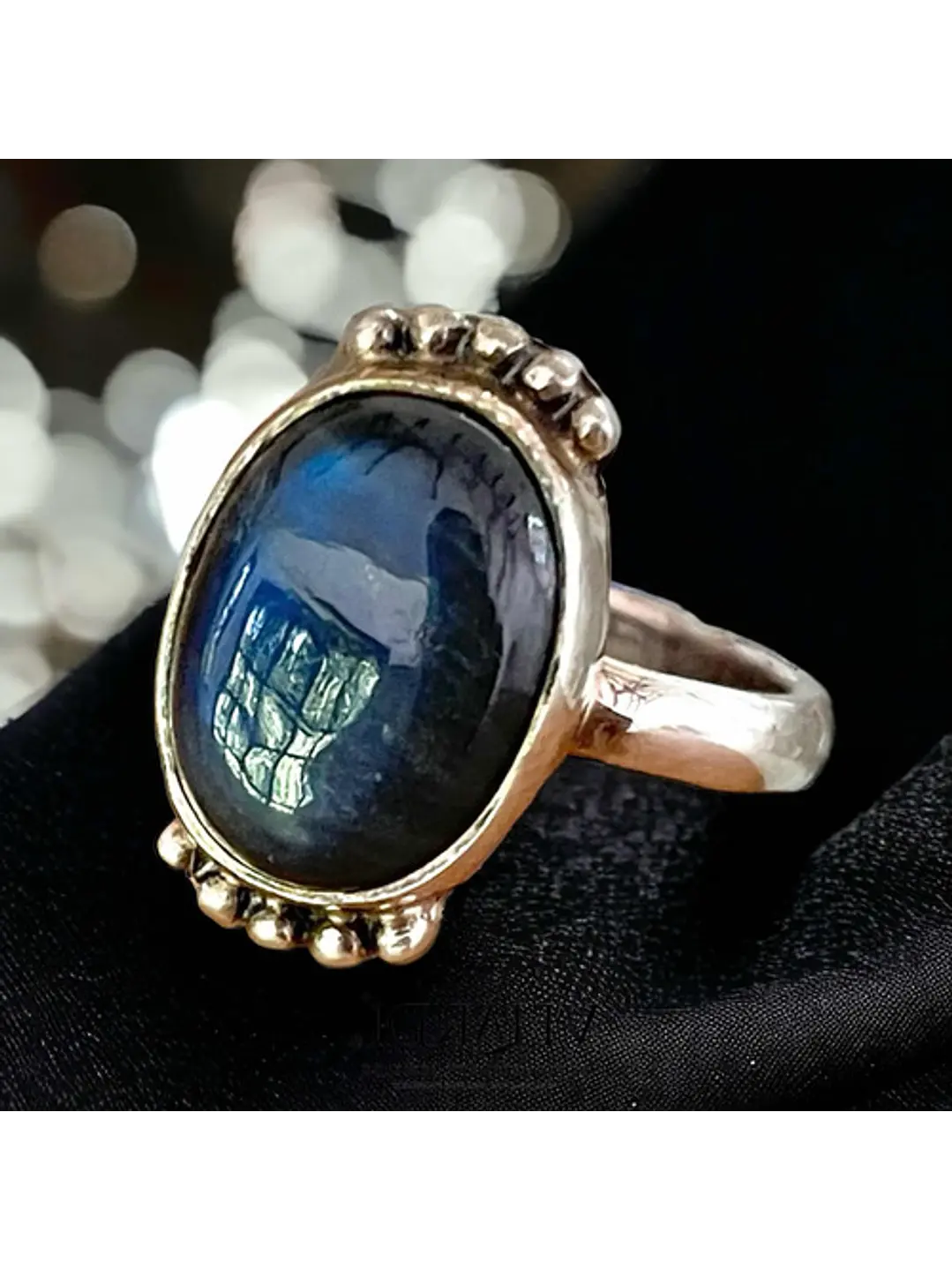 Anillo Labradorita Azul De Madagascar Plata 925 - Joyas Velardi