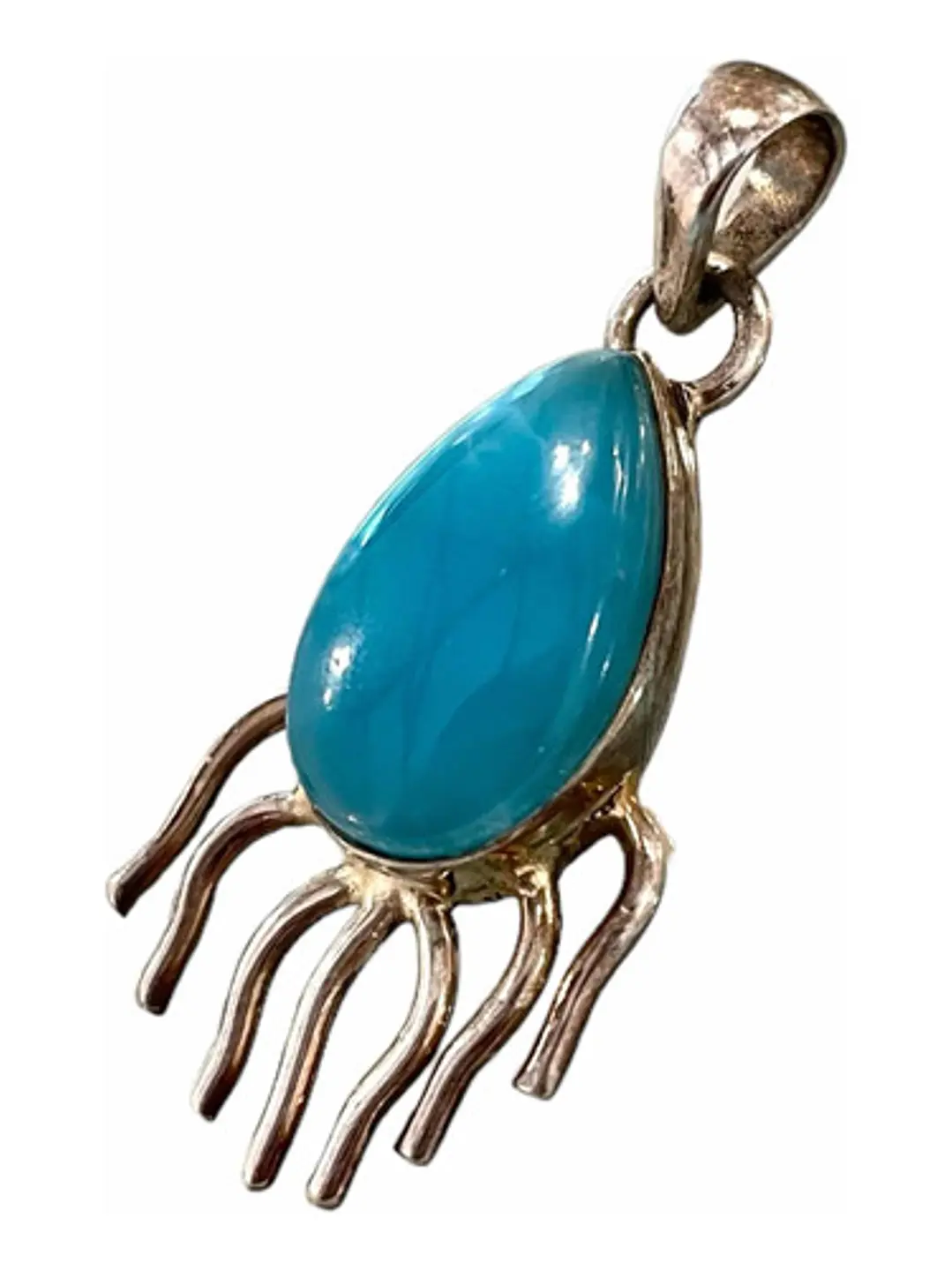 Colgante De Smithsonita Natural Plata 925 Sea - Joyas Velardi