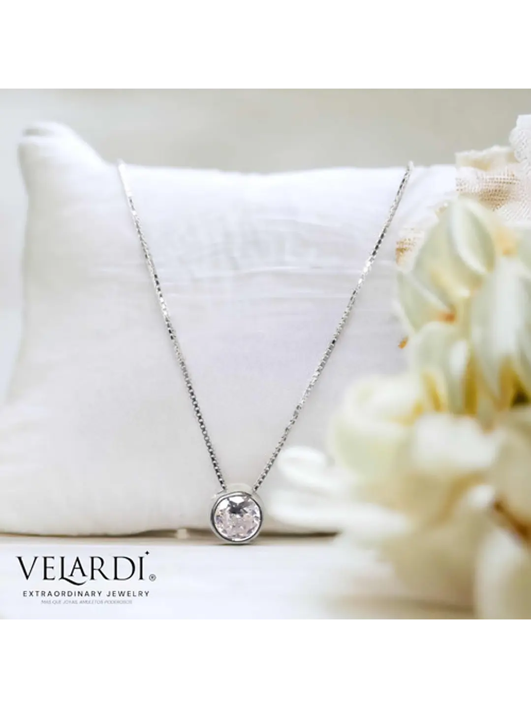 Collar Punto De Luz Swarovski Plata 925 - Made In France - Joyas Velardi