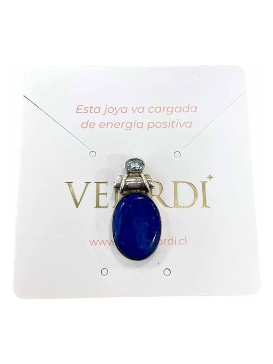 Colgante De Lapislázuli De Afganistán Y Topacio Azul Cielo - Joyas Velardi