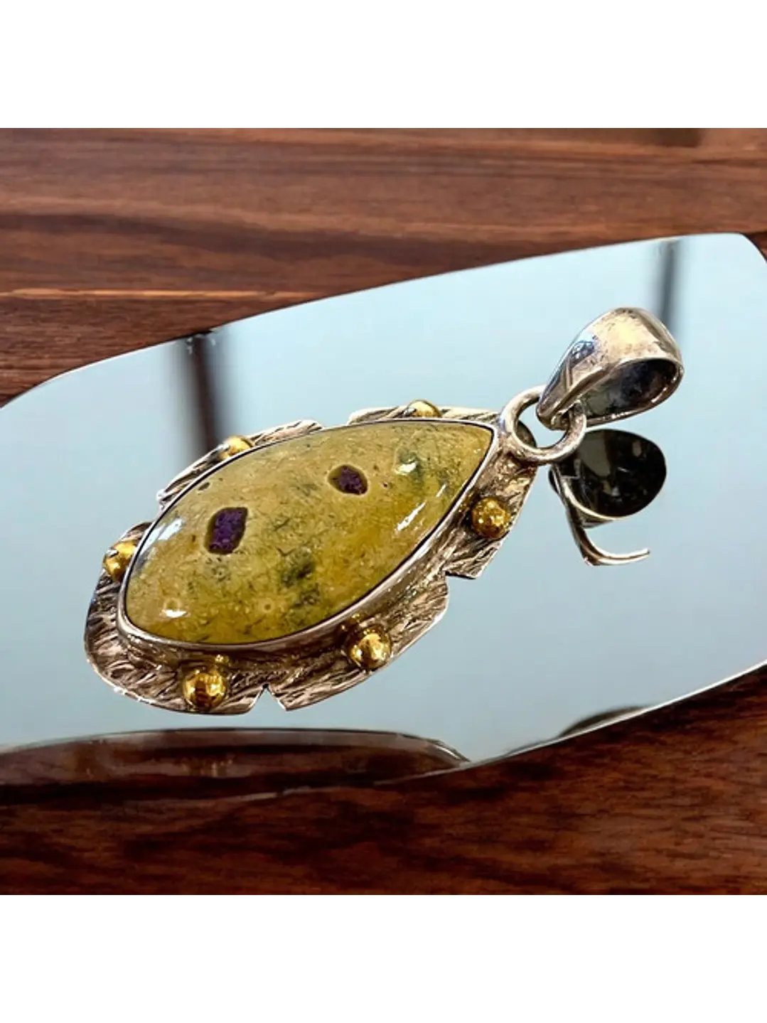 Colgante Stichita Plata Con Oro - Joyas Velardi