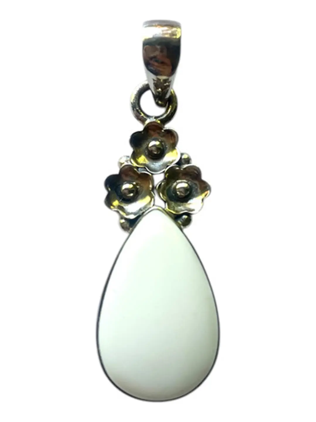 Colgante De Ópalo Blanco En Plata 925 - Joyas Velardi