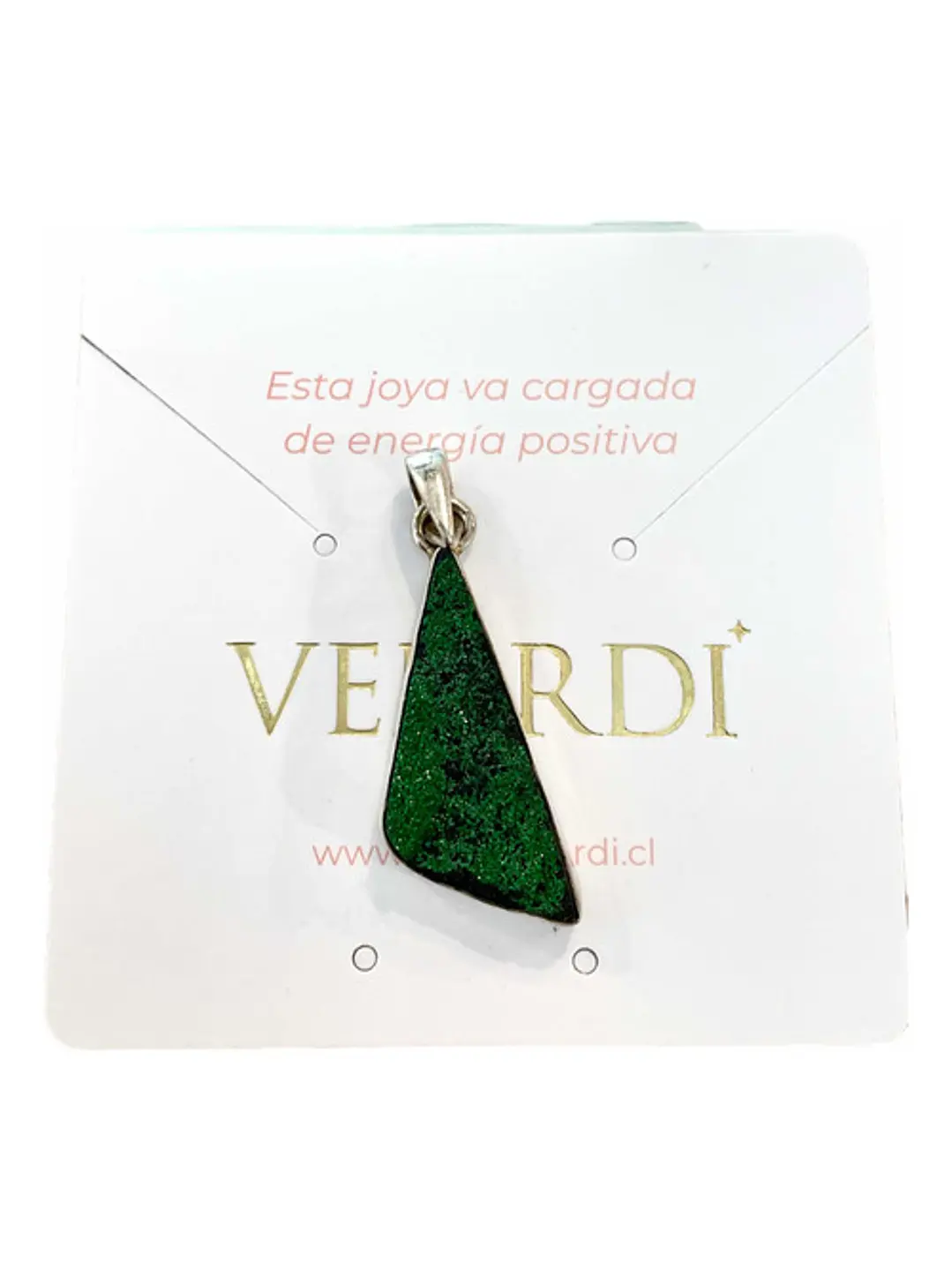 Colgante De Uvarovita Premium En Plata - Joyas Velardi