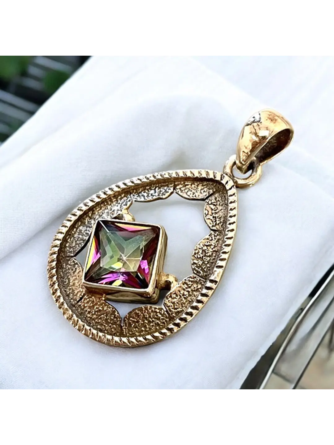 Colgante De Topacio Místico En Plata - Joyas Velardi