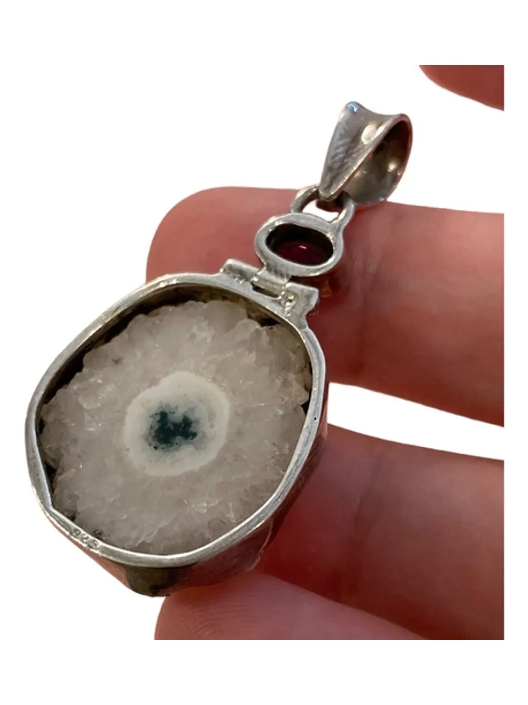 Colgante De Cuarzo Solar y Amatista de Africa Plata - Joyas Velardi