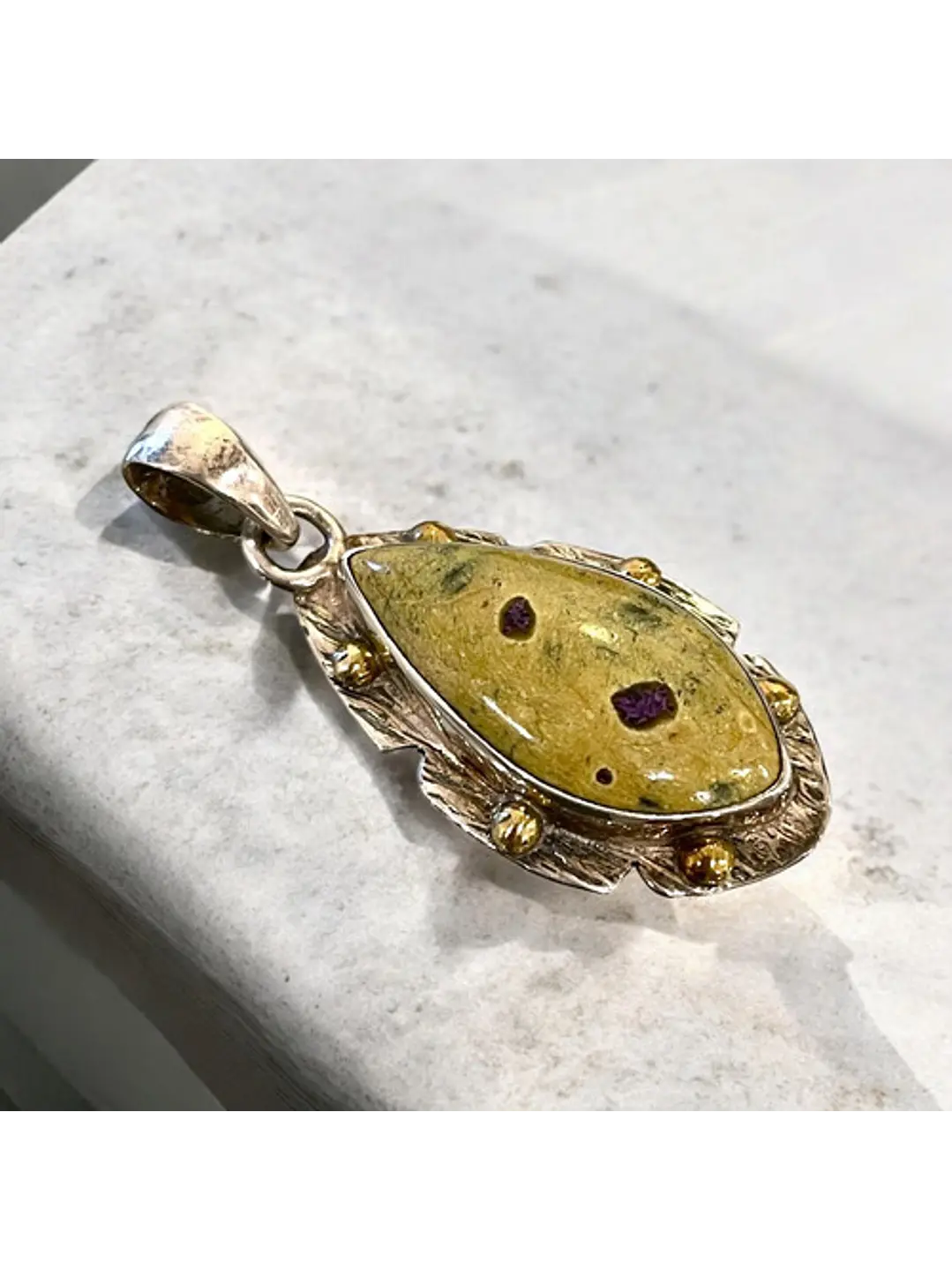 Colgante Stichita Plata Con Oro - Joyas Velardi