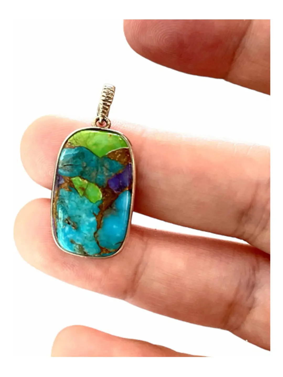 Colgante Turquesa De Arizona Plata 925 - Joyas Velardi