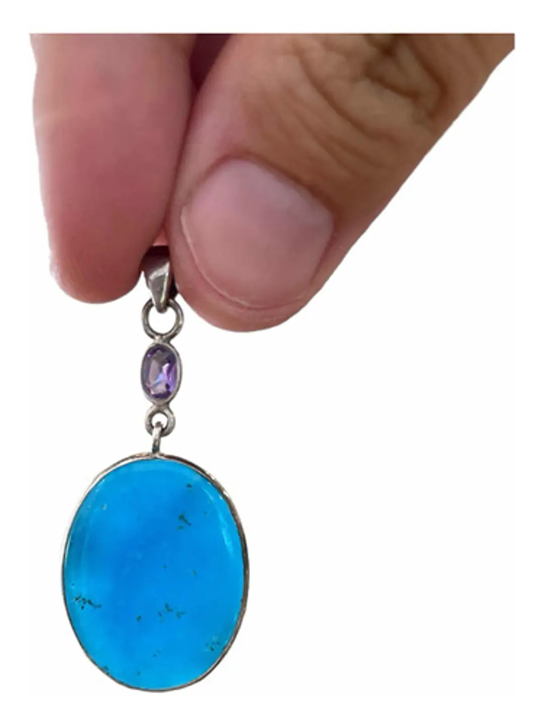 Colgante De Smithsonita Con Amatista De África Plata - Joyas Velardi