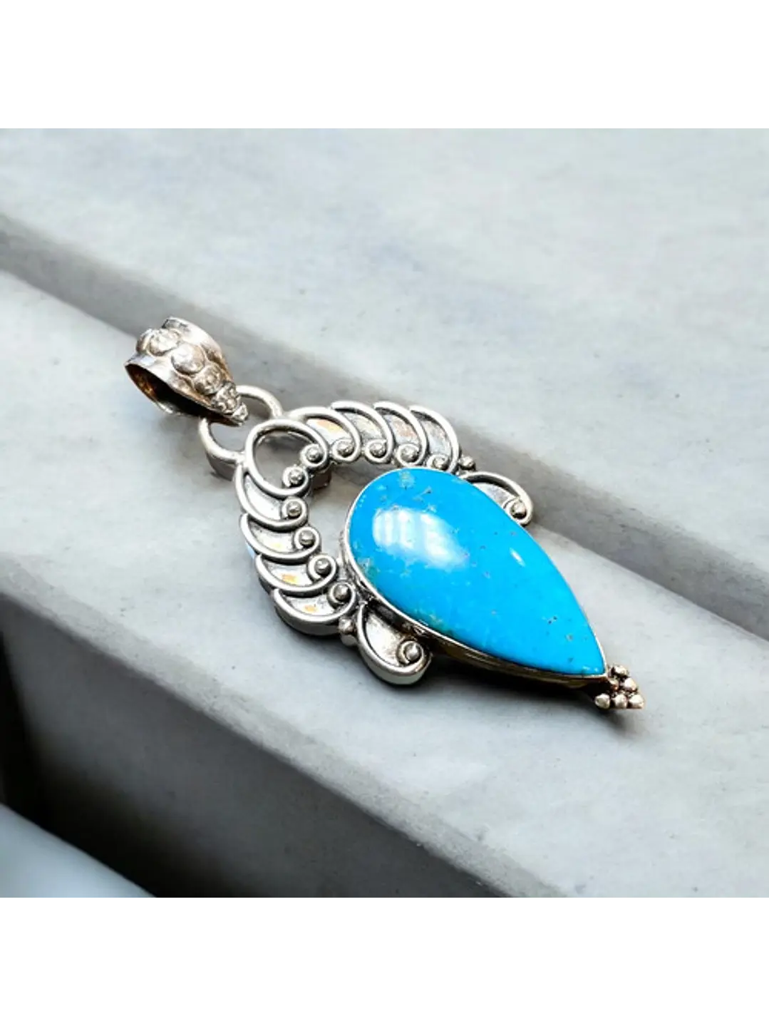 Colgante Turquesa De Arizona En Plata - Joyas Velardi