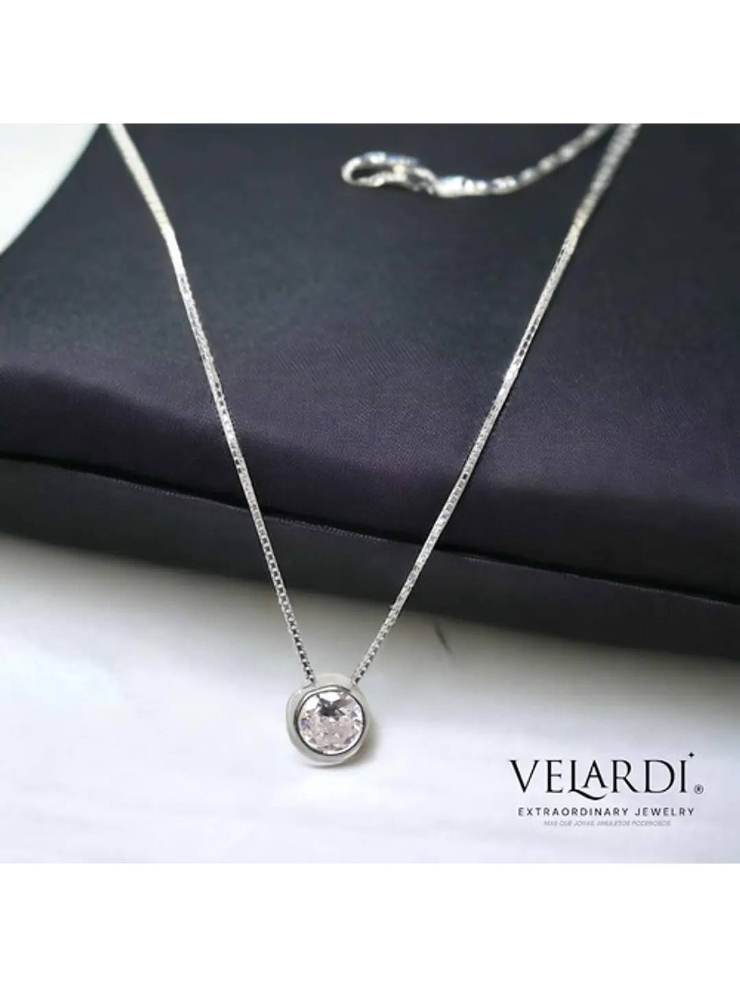 Collar Punto De Luz Swarovski Plata 925 - Made In France - Joyas Velardi