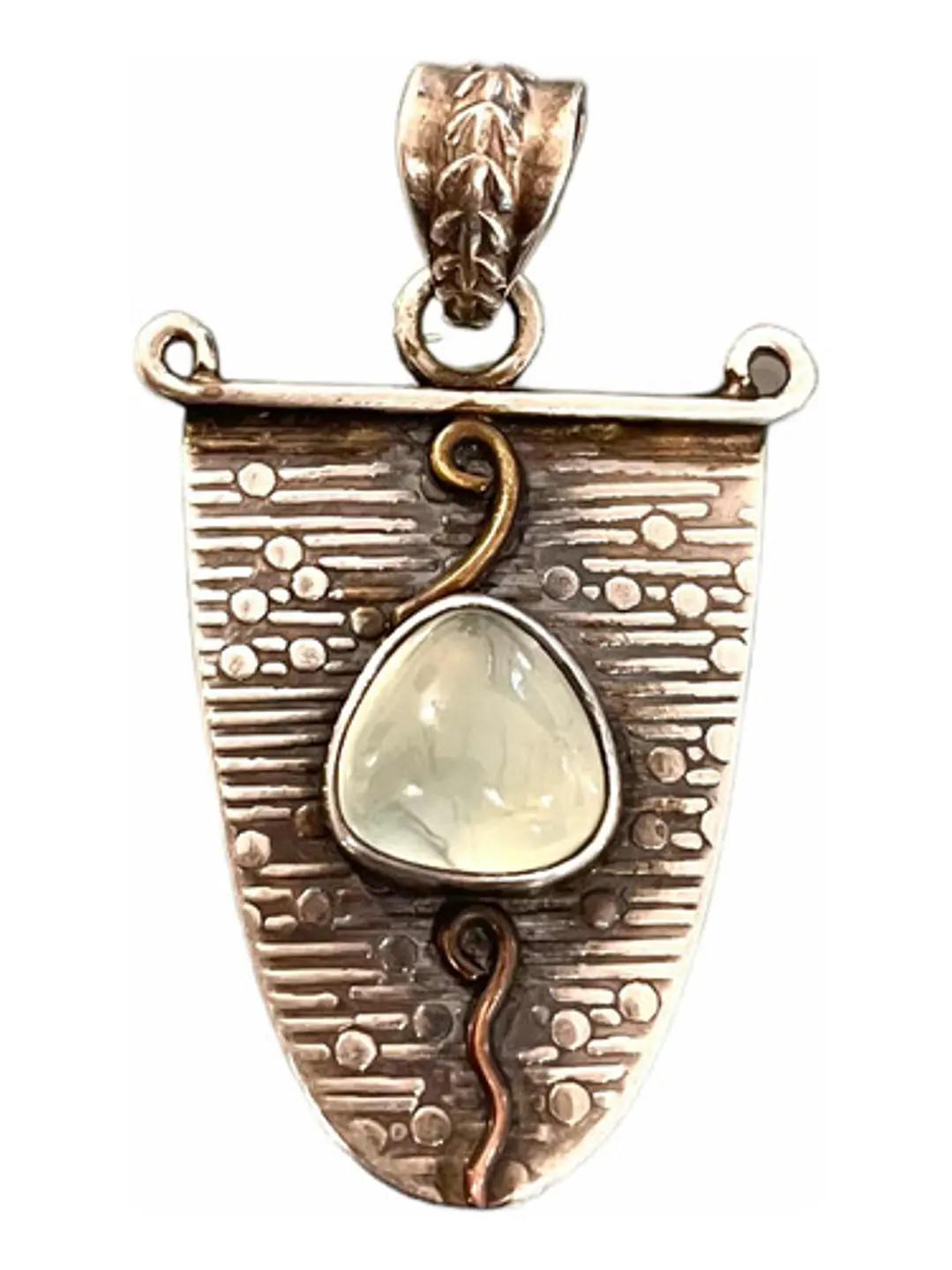 Colgante De Prehenita Australiana En Plata Emblema - Joyas Velardi