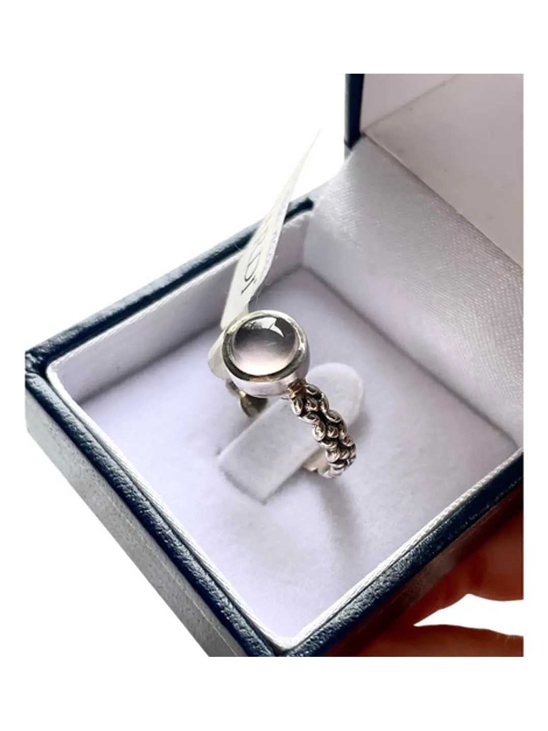 Anillo De Plata Con Cuarzo Rosa De Madagascar - Joyas Velardi