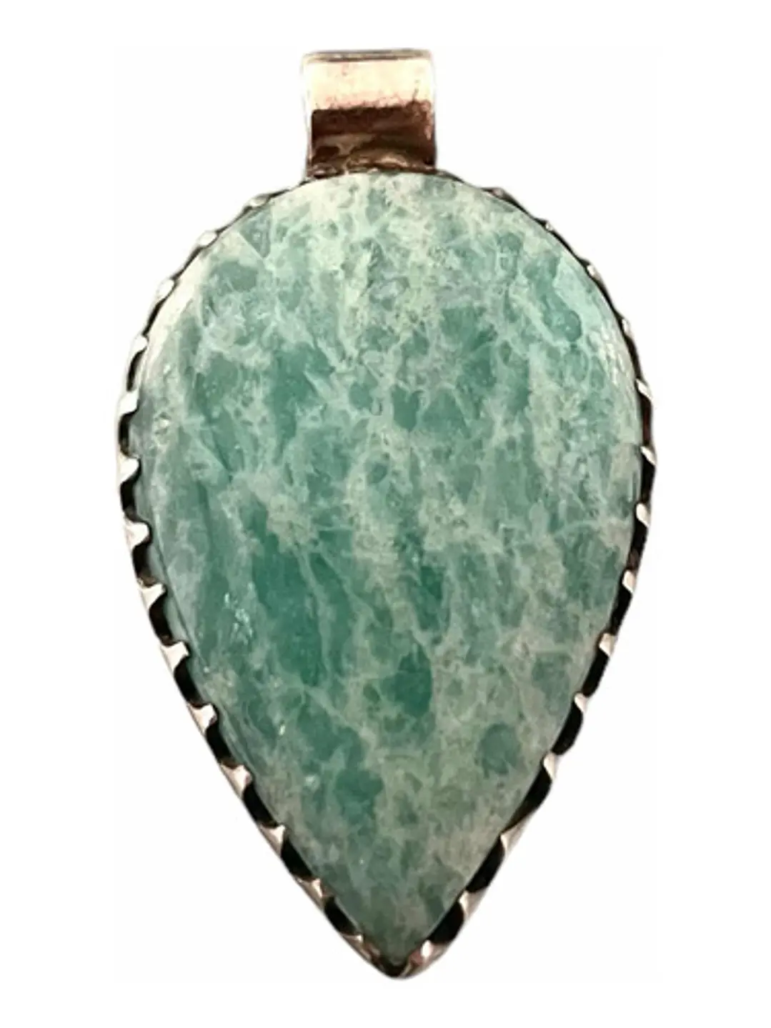 Colgante De Amazonita Paraiba Premium En Plata - Joyas Velardi