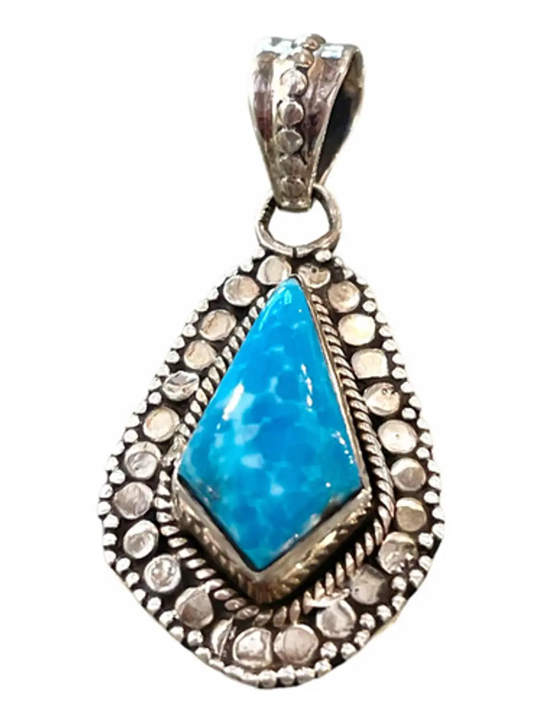 Colgante De Turquesa De Arizona Eeuu En Plata - Joyas Velardi