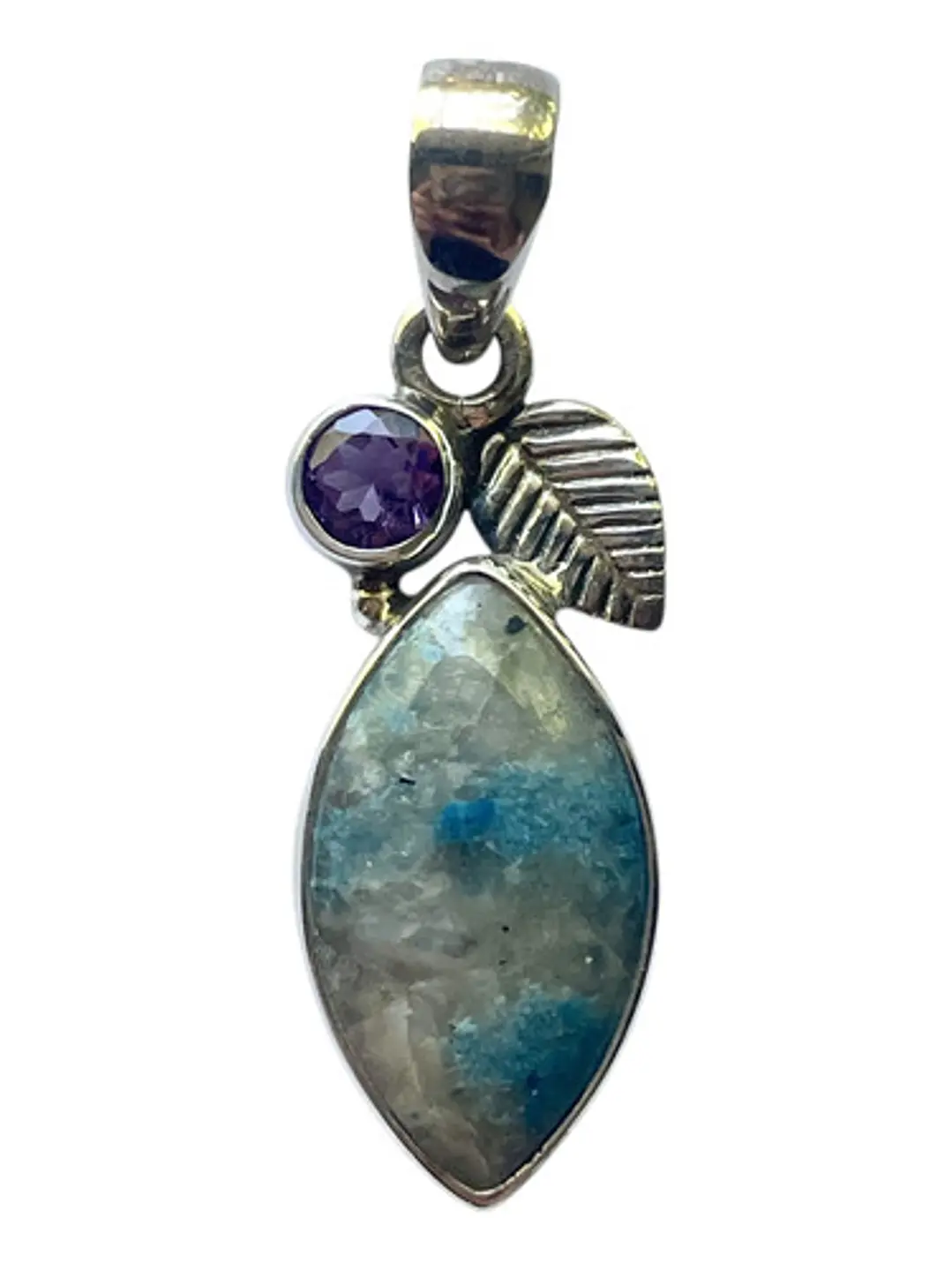 Colgante De Canvasita De La India Y Amatista De África - Joyas Velardi