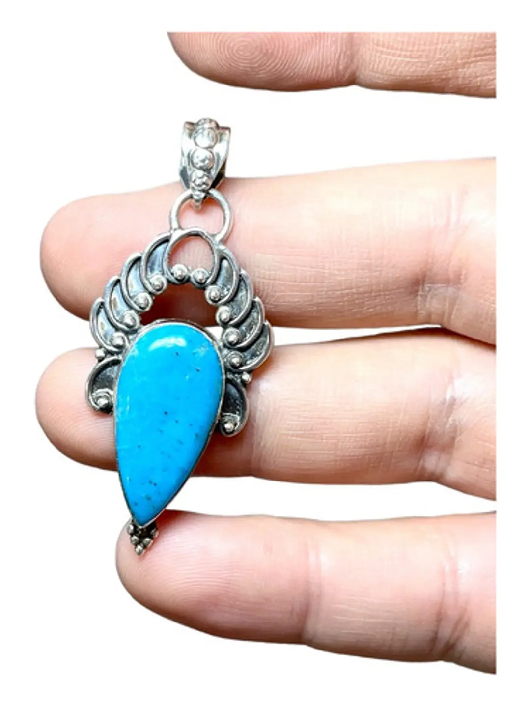 Colgante Turquesa De Arizona En Plata - Joyas Velardi