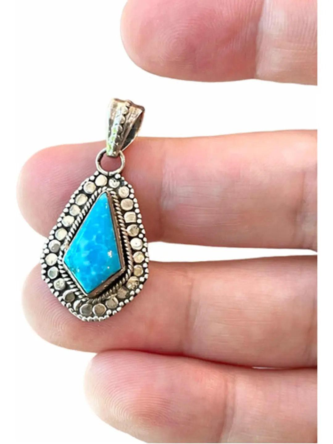 Colgante De Turquesa De Arizona Eeuu En Plata - Joyas Velardi