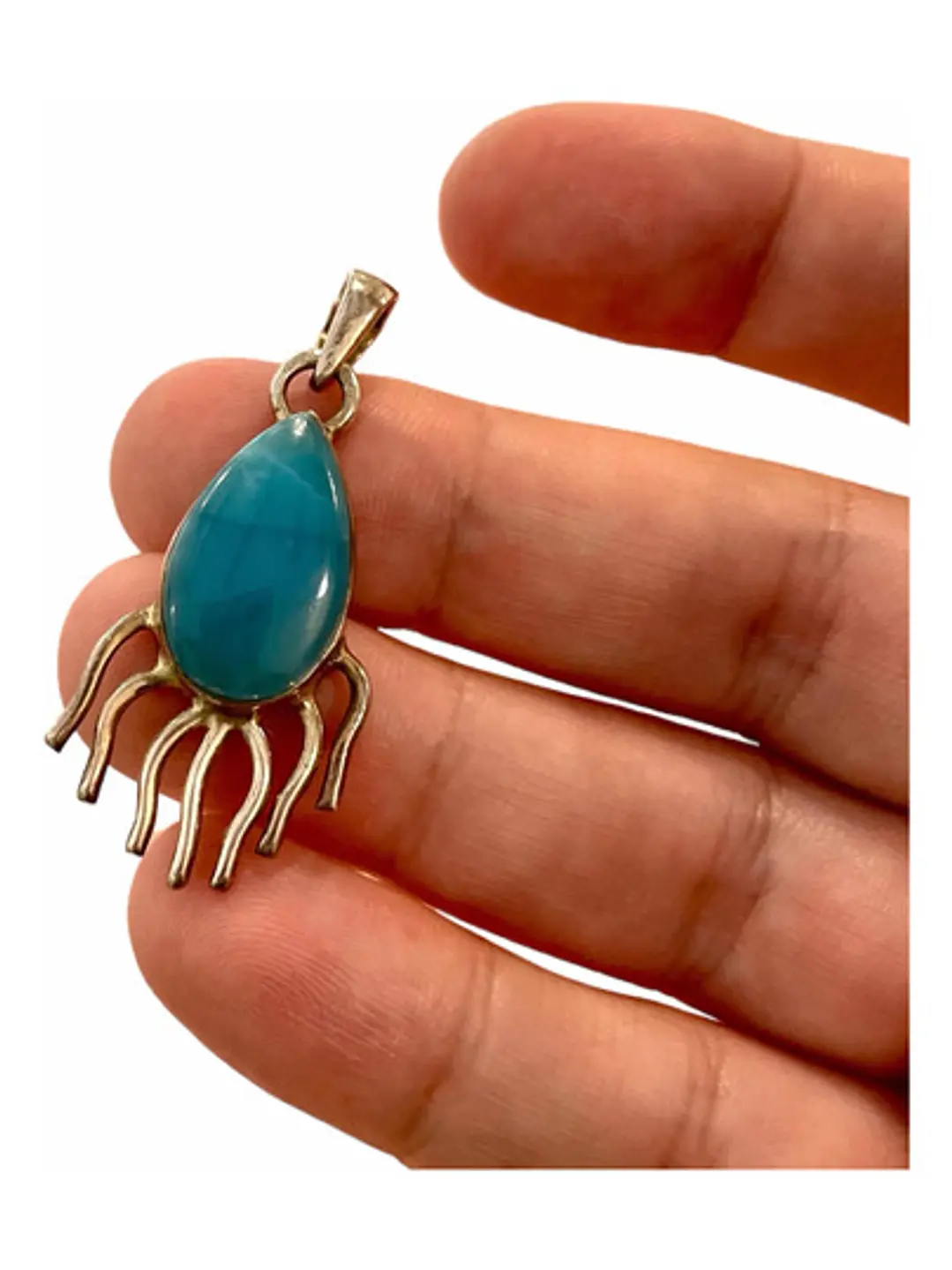 Colgante De Smithsonita Natural Plata 925 Sea - Joyas Velardi