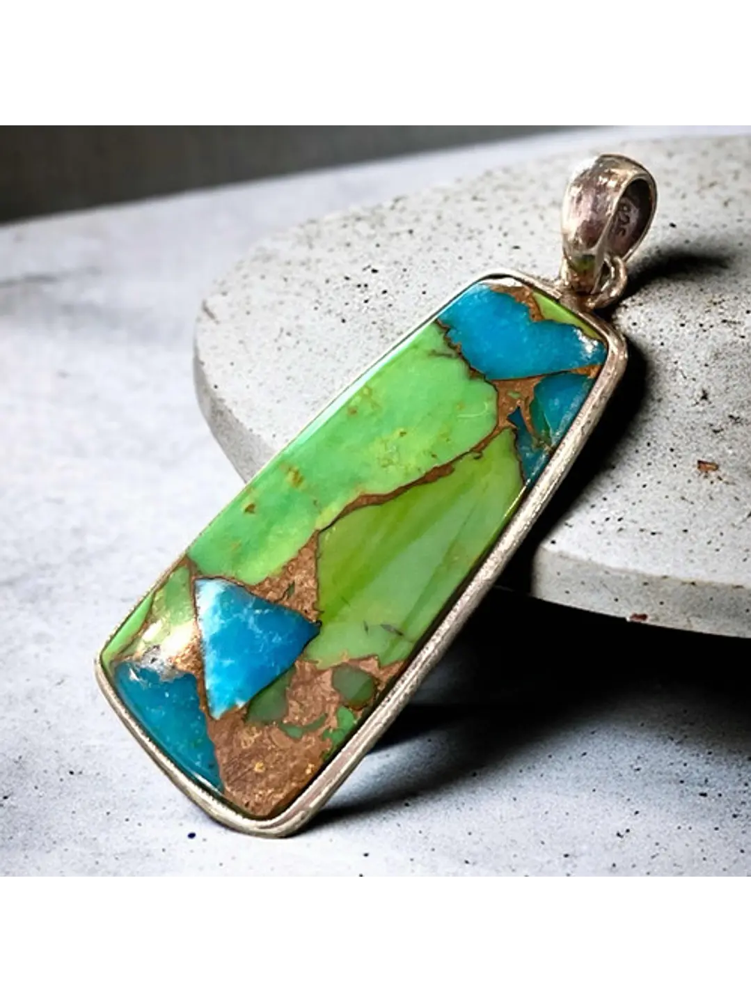 Colgante Turquesa Azul En Turquesa Verde De Arizona - Joyas Velardi