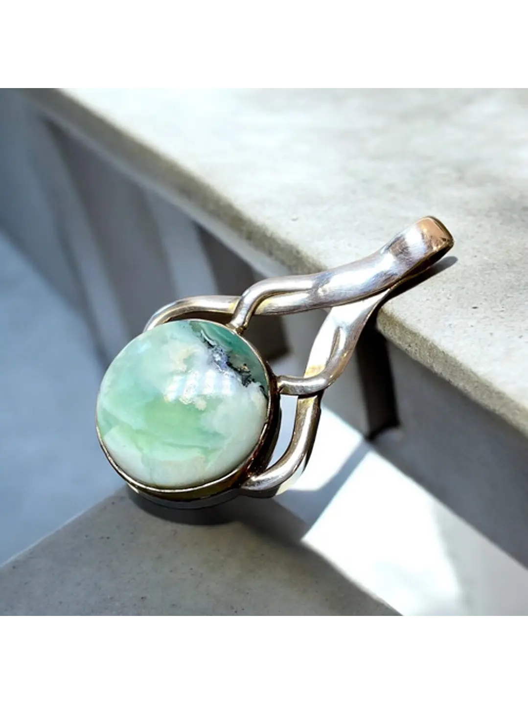 Colgante De Aquaprase De África En Plata - Joyas Velardi