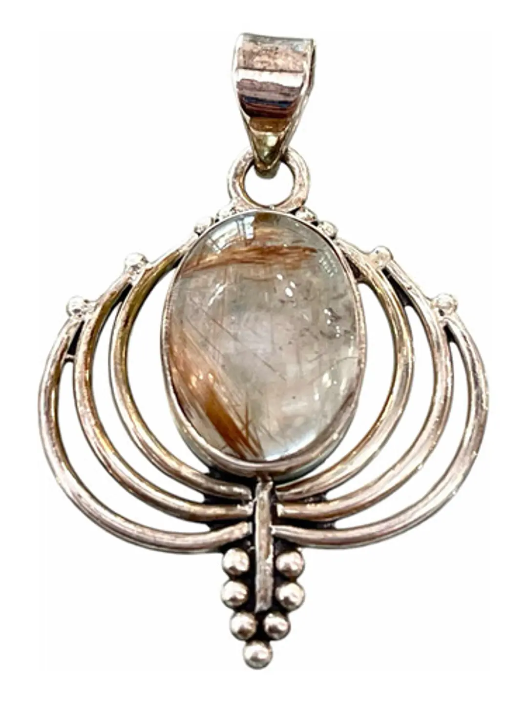 Colgante De Rutilo Dorado En Plata - Joyas Velardi