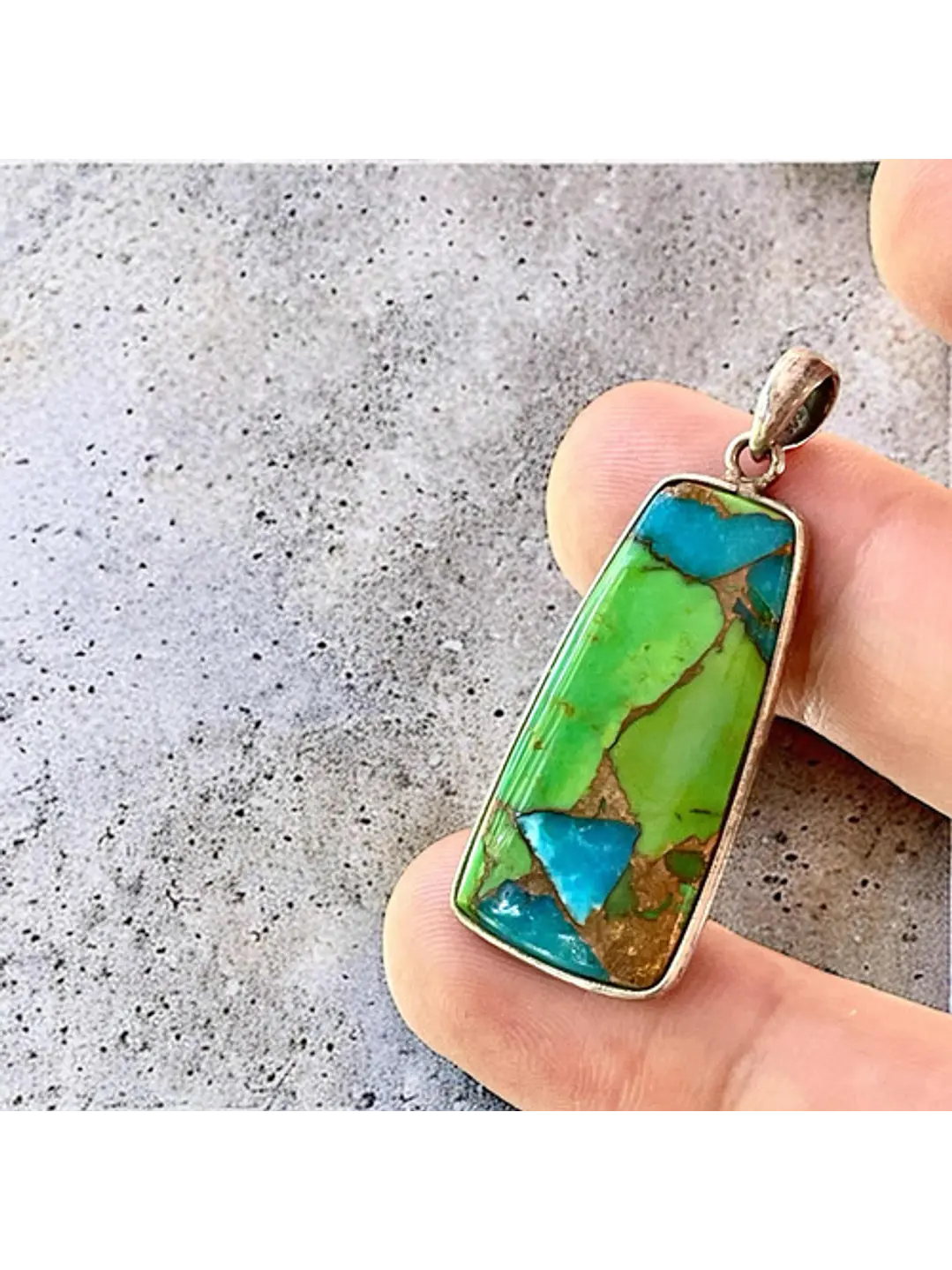 Colgante Turquesa Azul En Turquesa Verde De Arizona - Joyas Velardi