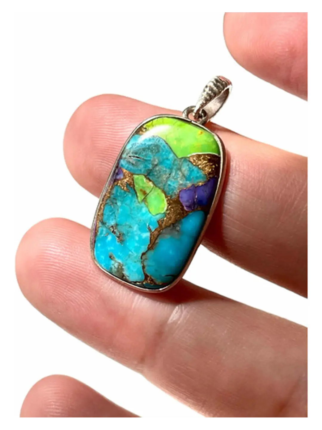 Colgante Turquesa De Arizona Plata 925 - Joyas Velardi