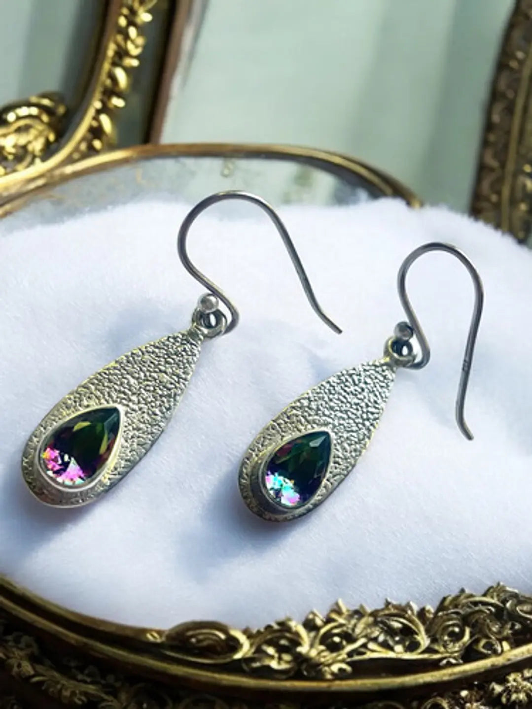 Aros Topacio Místico En Plata 925 - Joyas Velardi