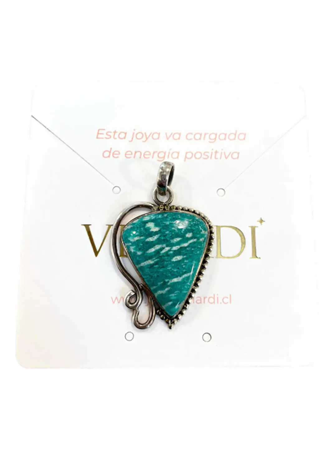 Colgante De Amazonita De Rusia En Plata 925 - Joyas Velardi