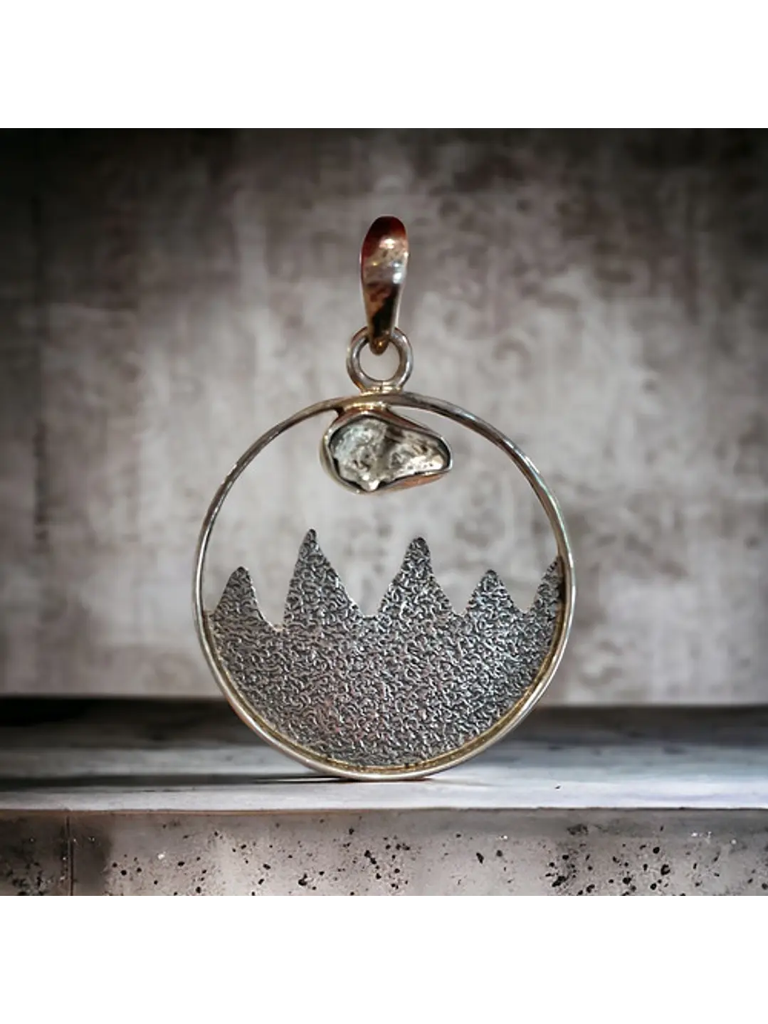 Colgante Diamante Herkimer Montañas De Plata - Joyas Velardi