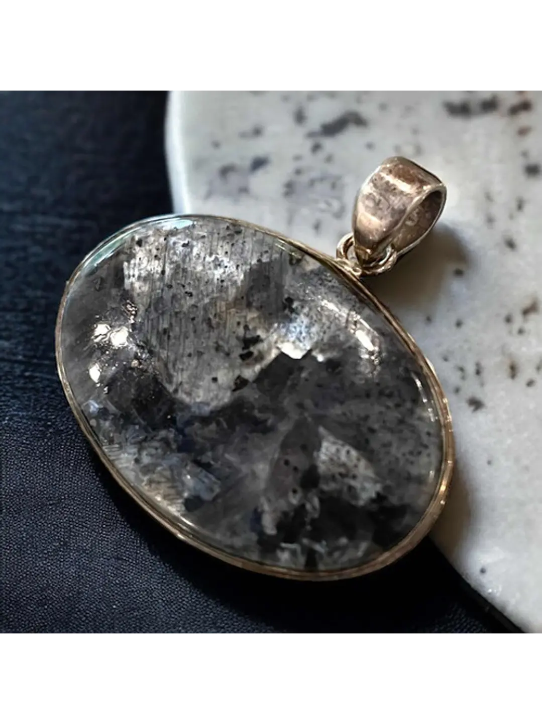 Colgante De Larvikita En Plata 925 - Joyas Velardi