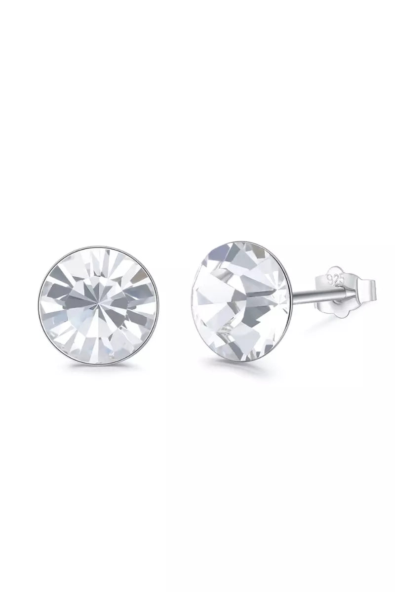 Aros Punto de Luz Swarovski Crystals Plata Italiana 925 - Joyas Velardi