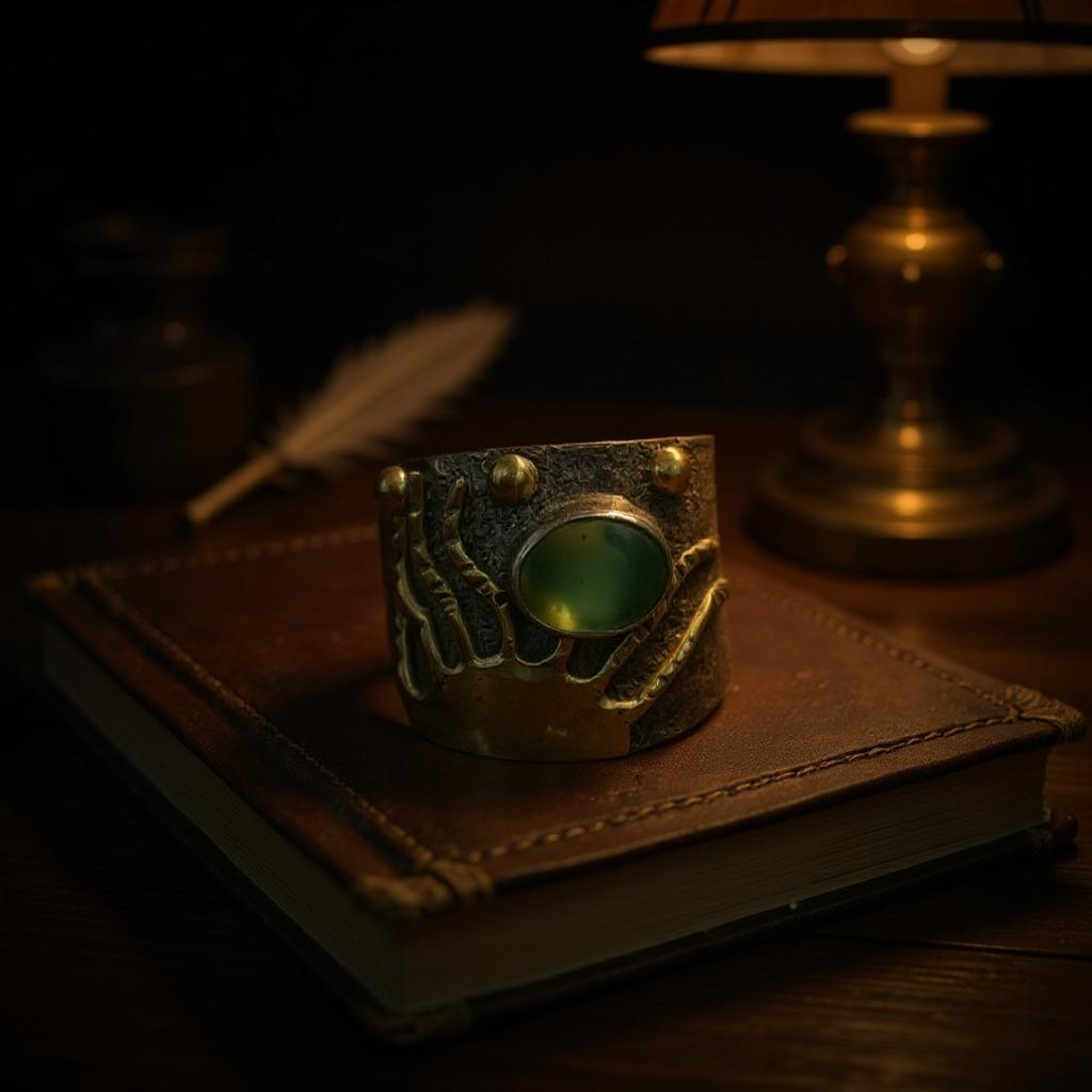 Anillo Nemain – Jade Nefrita Canadiense Plata y Oro - Joyas Velardi