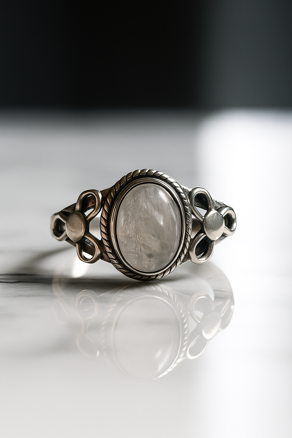 Anillo de cuarzo blanco plata 925 Velardi Joyas 