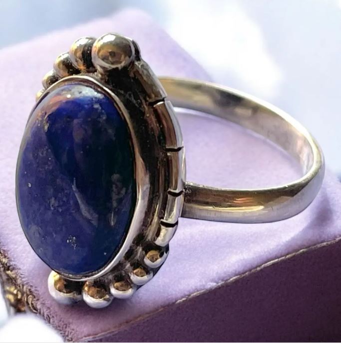 Anillo Lapislazuli de Afganistan Premium Plata - Joyas Velardi