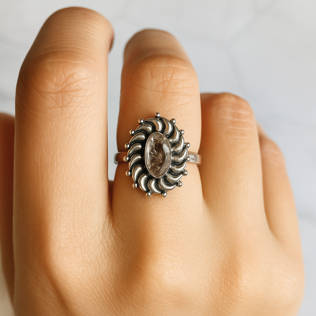 Nyra Herkimer – Anillo de plata 925 con diamante Herkimer - Joyas Velardi