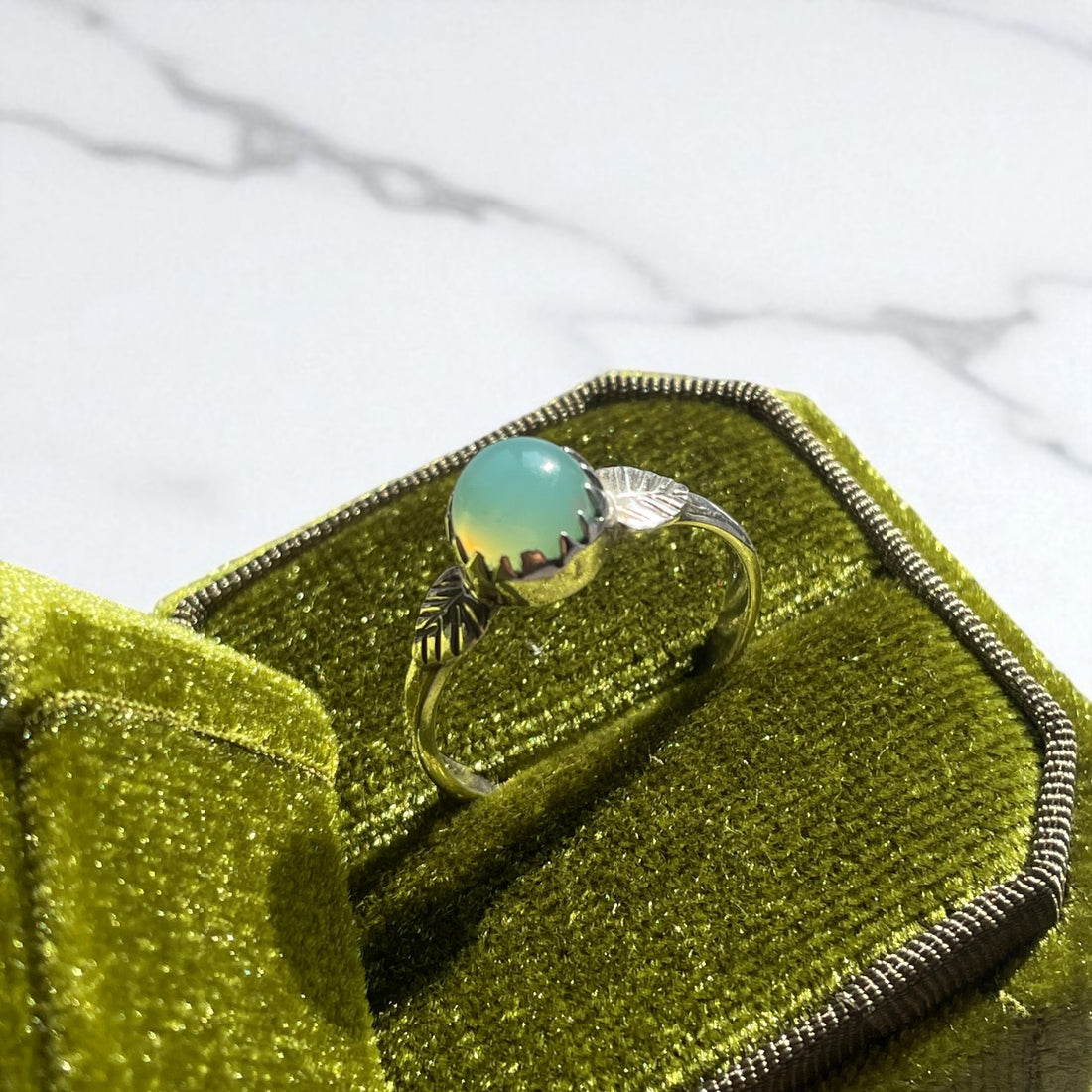 Anillo Calcedonia Aqua Plata 925 - Sirenia