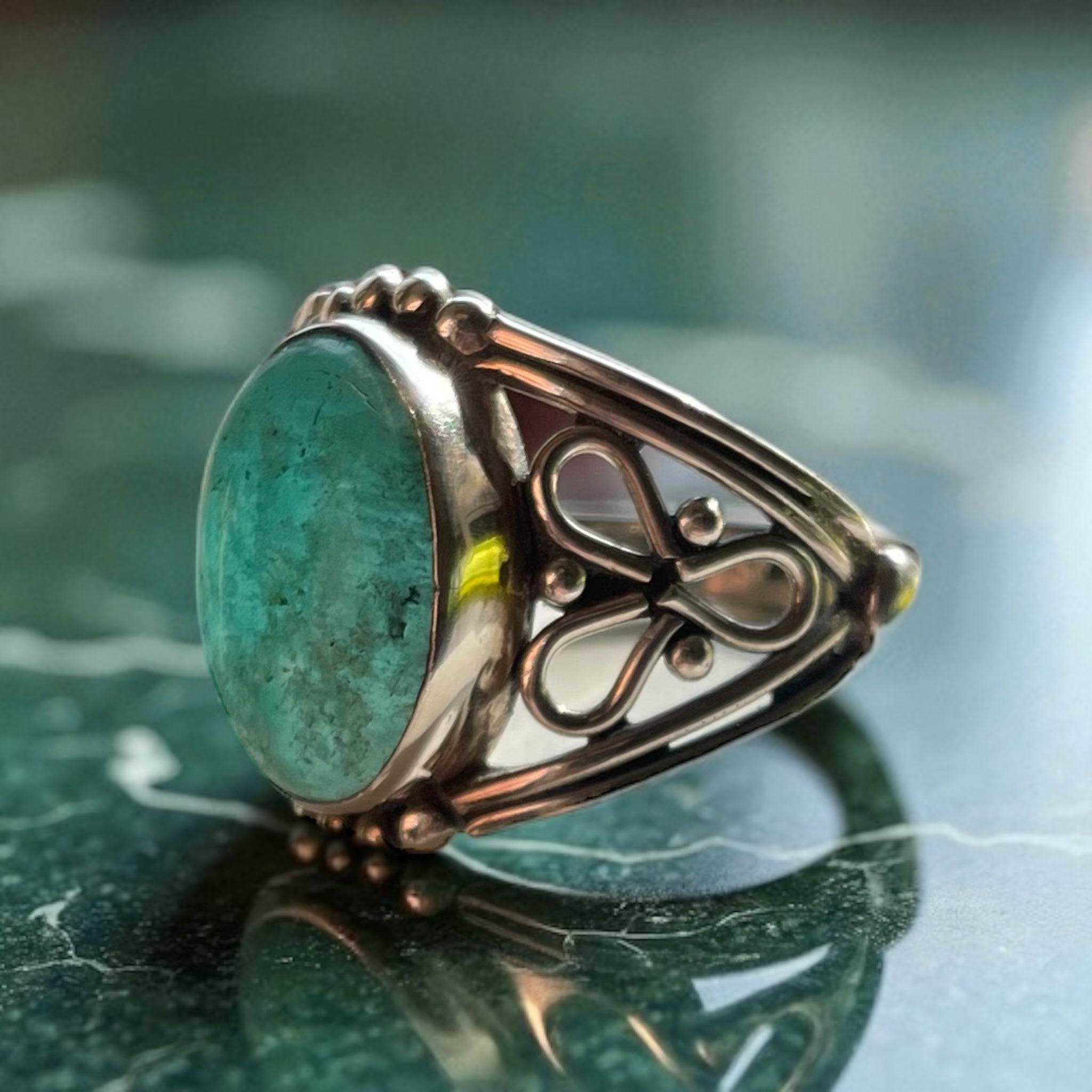 Anillo Amazonita Paraiba Plata 925 - Lily