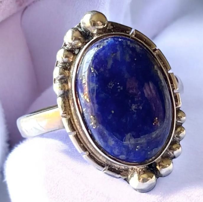 Anillo Lapislazuli de Afganistan Premium Plata - Joyas Velardi