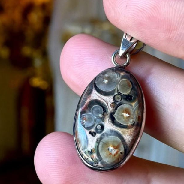 Colgante de Jaspe Piel de Leopardo en Plata 925 - Joyas Velardi