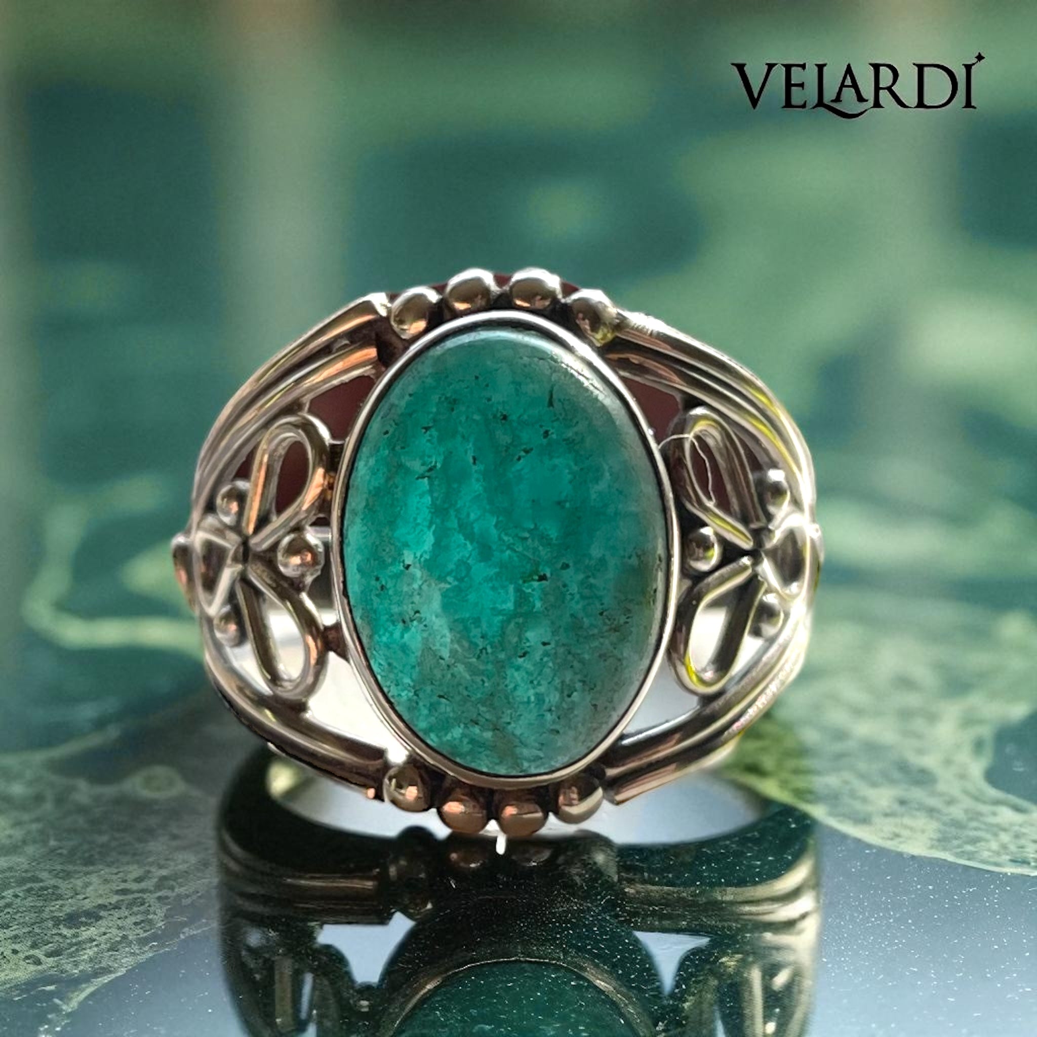 Anillo Amazonita Paraiba Plata 925 - Lily