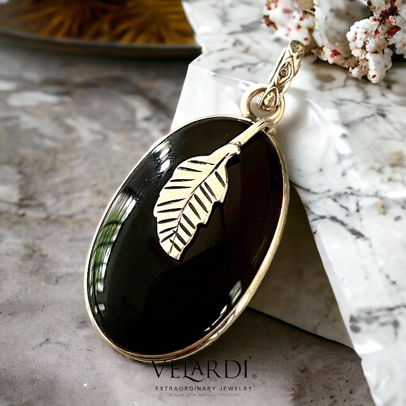 Colgante de onix negro Plata 925 - Joyas Velardi