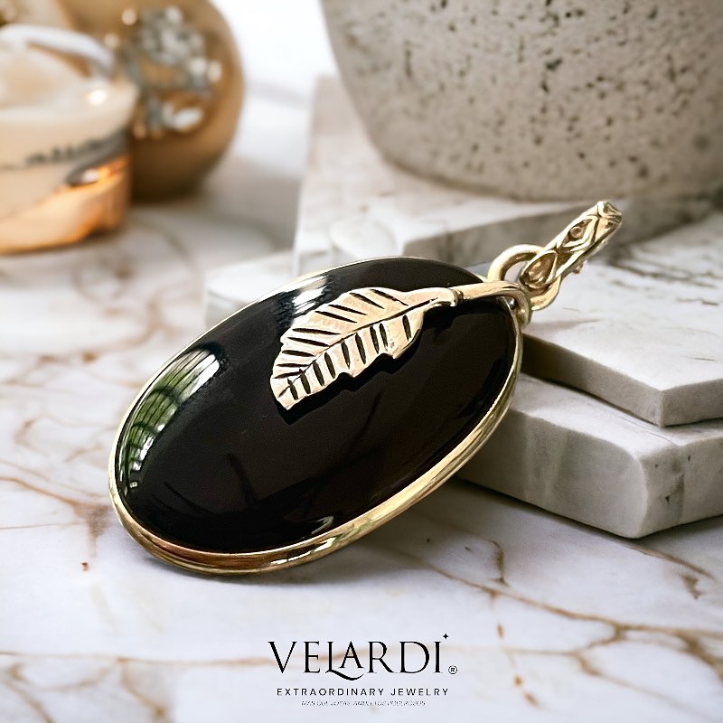 Colgante de onix negro Plata 925 - Joyas Velardi