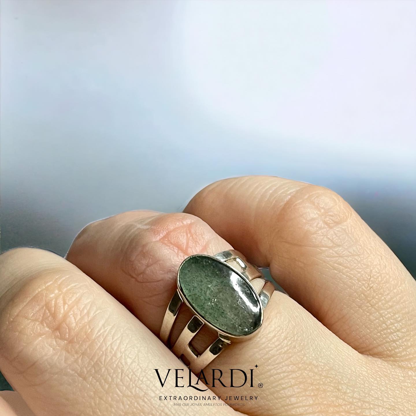 Anillo Hygeia – Aventurina Verde del Himalaya en Plata 925 - Joyas Velardi