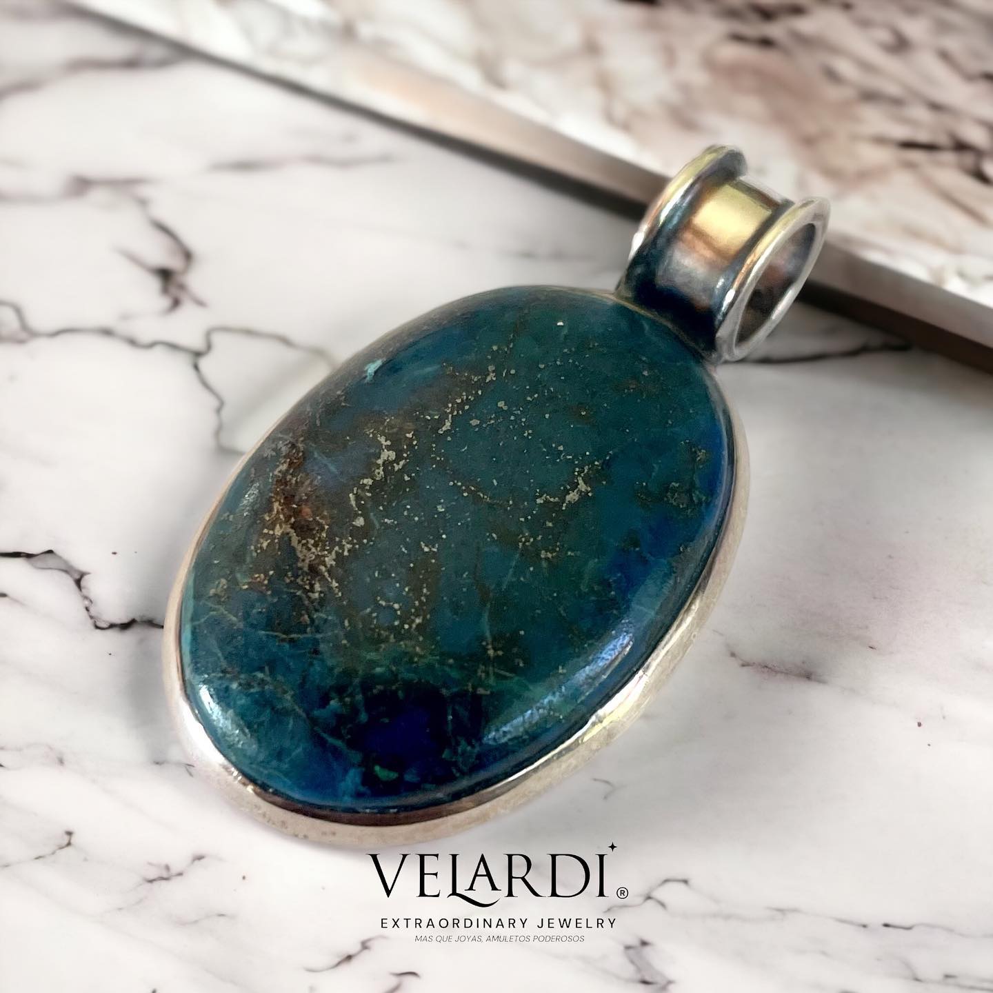 Colgante Themis – Shattuckita Premium de EE.UU. en Plata 925 - Joyas Velardi