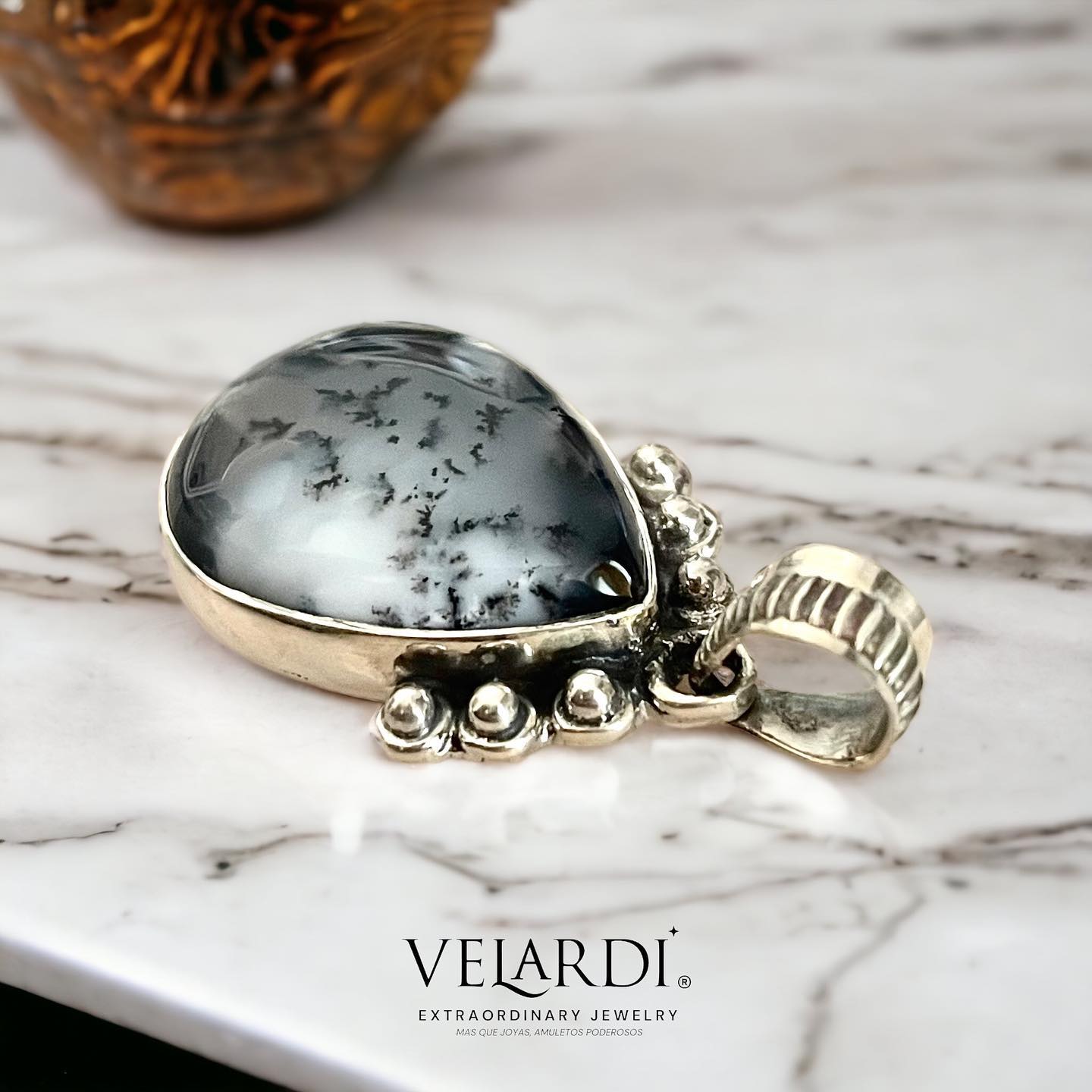 Colgante Ópalo Dendrítico (Merlinita) de Turquía - Joyas Velardi