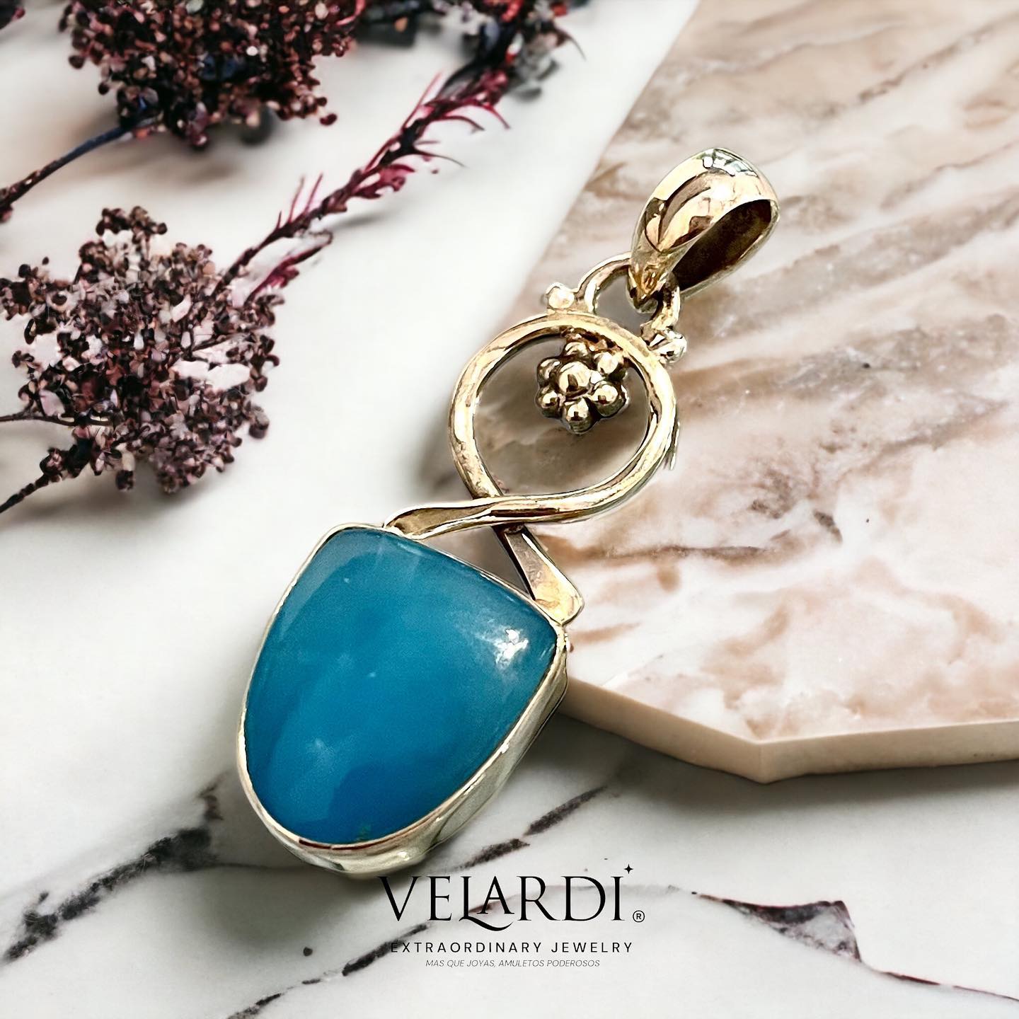 Colgante de Smithsonita - Ofelia - Plata 925 - Joyas Velardi